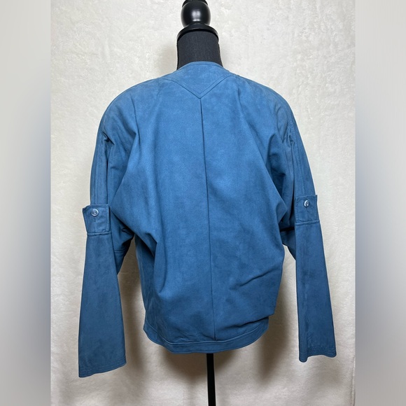 Vintage Samuel Robert by Peter Hatsi Androu Blue ultra suede blazer Size 6 - Picture 2 of 9